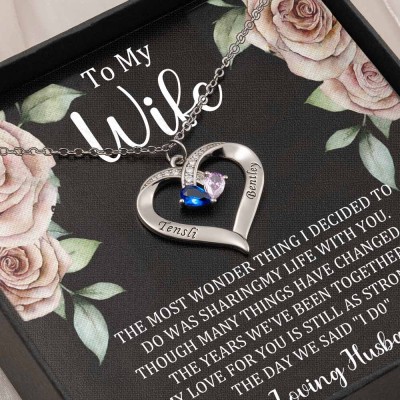 Personalized To My Wife Necklace From Loving Husband Gift Ideas For Her Anniversary Birthday Valentine's Day