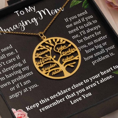 Personalized To My Amazing Mom Family Tree Necklace From Daughter Son Gift Ideas For Mother's Day
