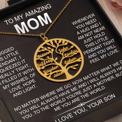 To My Amazing Mom Family Tree Necklace From Daughter Son Gift Ideas For Mother's Day
