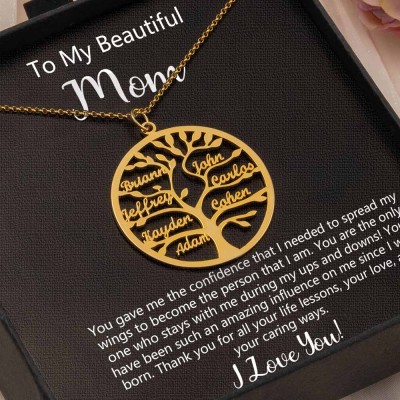 Personalized To My Mom Family Tree Necklace From Daughter Son Gift Ideas For Mother's Day