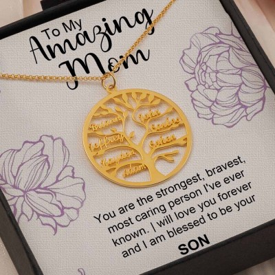 Personalized To My Amazing Mom Necklace From Daughter Son Gift Ideas For Mother's Day