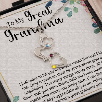 Personalized To My Grandma Heart Necklace From Grandkids For Grandma Mother's Day