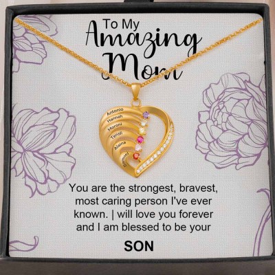 To My Amazing Mom Necklace Gift Ideas From Son For Mother's Day Birthday