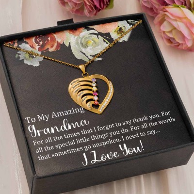 Personalized To My Grandma Necklace From Grandkids Gift Ideas For Grandma Mother's Day Birthday