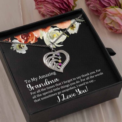 Personalized To My Grandma Necklace Gift Ideas For Grandma Mother's Day Birthday