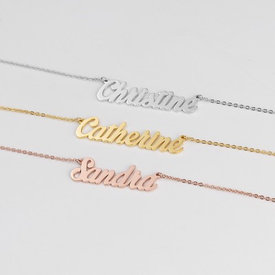 Silver Personalized " Carrie" Style Name Necklace