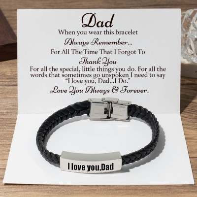 To My Dad Custom Name Bracelet For Father's Day Gift Ideas