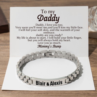 To My Dad Custom Name Bracelet For Father's Day Gift Ideas