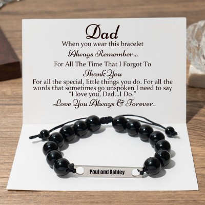 To My Dad Custom Name Bracelet For Father's Day Gift Ideas