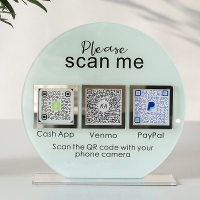 Personalized 3 QR Code Sign Business Payment & Social Media Sign