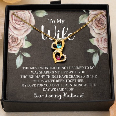 Custom To My Wife Heart Necklace Valentine's Day Gift From Husband