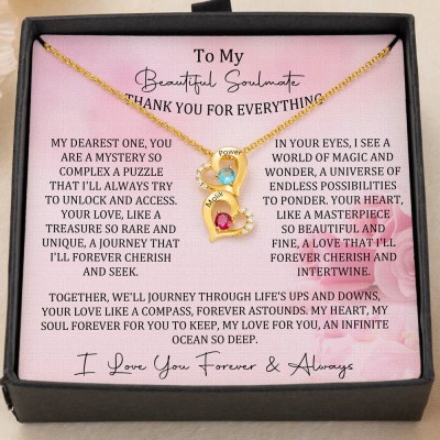 Custom To My Soulmate Heart Necklace Valentine's Day Couple Gift Ideas