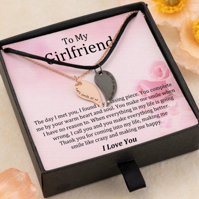 Custom To My Girlfriend Heart Necklace Valentine's Day Couple Gift Ideas