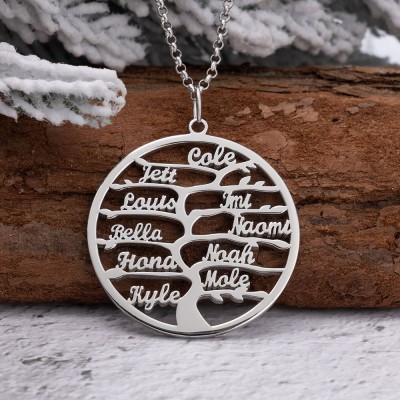 Personalized Family Tree Name Necklaces Anniversary Gift Ideas