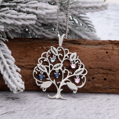 Personalized Family Tree Necklaces For Mother's Day Christmas Gift Ideas