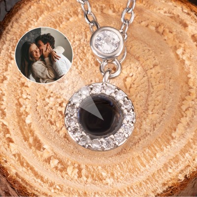 Custom Photo Projection Charm Necklace For Couple Valentine's Day Gift