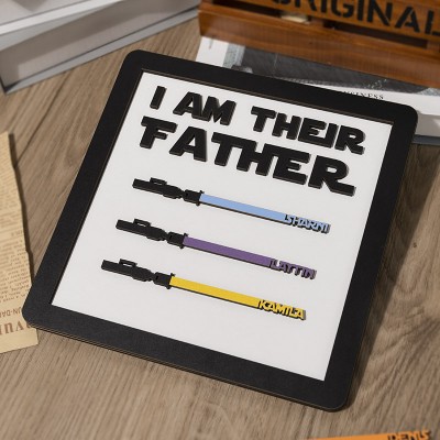 Personalized I Am Their Father Sign With Kids Name For Father's Day Gift Ideas