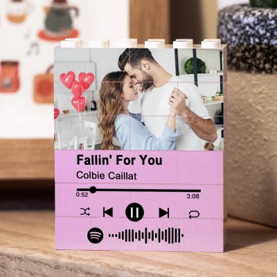Custom Music Photo Puzzle Block For Soulmate Valentine's Day Anniversary Gift Ideas
