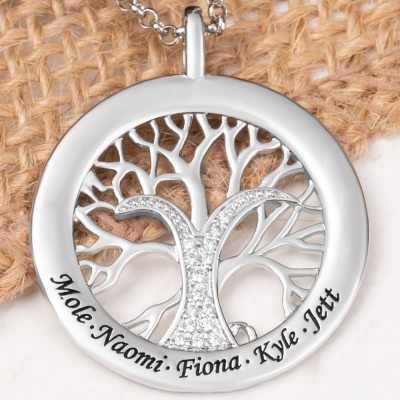 Personalized Family Tree of Life Necklaces For Christmas Mother's Day