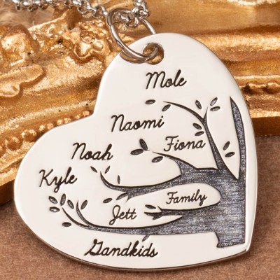 Personalized Family Tree of Life Necklaces For Christmas Mother's Day