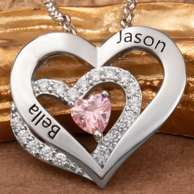 Personalized Heart Name Necklaces For Soulmate Girlfriend Valentine's Day Anniversary Gift Ideas