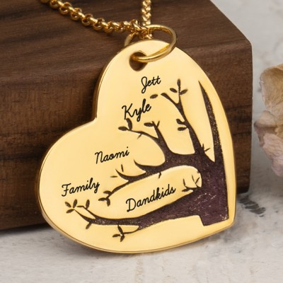 Personalized Family Tree of Life Necklaces For Christmas Mother's Day