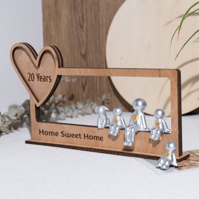20th Anniversary Sweet Home Personalized Sculpture Figurines For Mom Grandma Christmas Day Gift Ideas