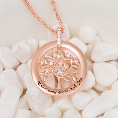 Custom Family Tree of Life Necklaces For Mother's Day Christmas Gift Ideas