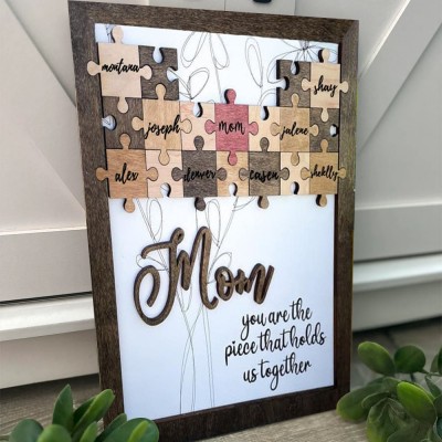 Personalized Mom Puzzle Sign Home Decor Mother's Day Christmas Gift Ideas