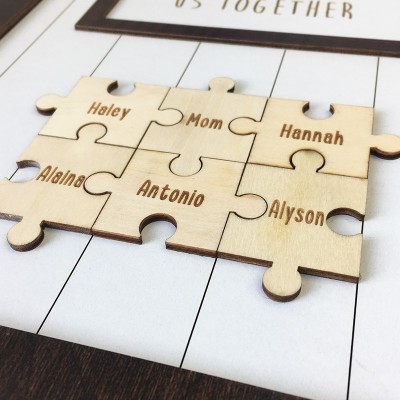 Personalized Mom You Are The Piece That Holds Us Together 1-20 Puzzles Piece Name Sign Wall Decor For Mother's Day