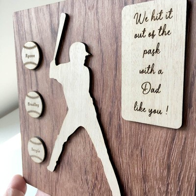 Personalized Baseball Plaque With 1-8 Names Engraved Father's Day Gift