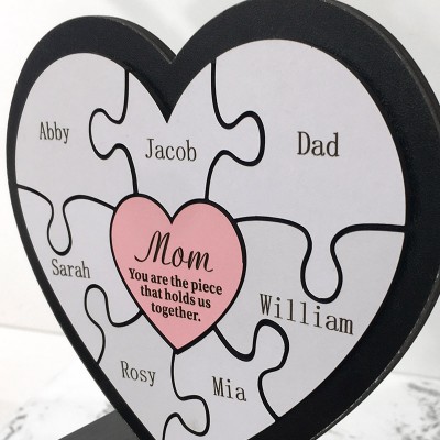 Personalized Frame Mom You Are The Piece That Holds Us Together Puzzles Pieces Name Sign Home Decor