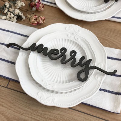 Thanksgiving Place Cards For Dining Table Decor Merry Words Sign
