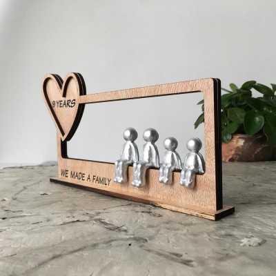 10 Years Our Growing Family Personalized Sculpture Figurines 10th Anniversary Gift
