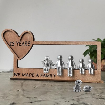 8 Years Together We Made a Family Personalized Sculpture Figurines 8th Anniversary Christmas Gift