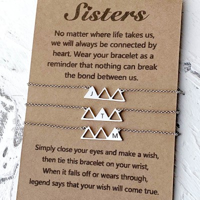 Personalized Best Friend Sister Friendship Bracelets For 3