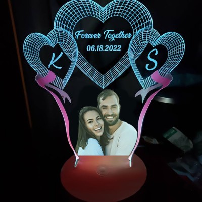 Custom Photo Acrylic Led Night Light Valentin's Day Gift For Her Couple Bedroom Decor