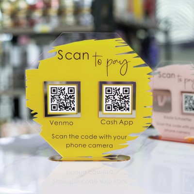 Personalized Octagon Business Double Payment QR Code Sign