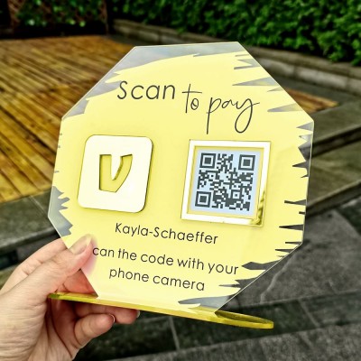 Personalized Octagon Venmo Payment QR Code Sign