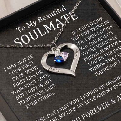 Personalized To My Soulmate Necklace Gift Ideas For Her Anniversary Birthday Valentine's Day