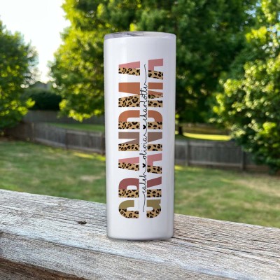 Personalized Grandma Tumbler With Grandkids Name For Mom Mother's Day Gift Ideas