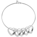 Bangle Bracelet with Heart Shape Pendants